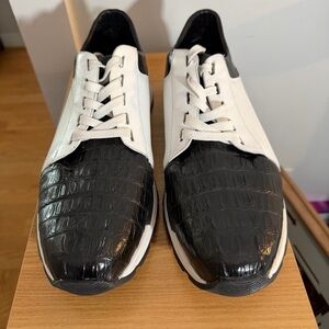 Belvedere Titan Sneakers with Exotic Caiman Crocodile Worn Once Sz 13 C